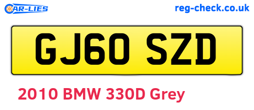 GJ60SZD are the vehicle registration plates.