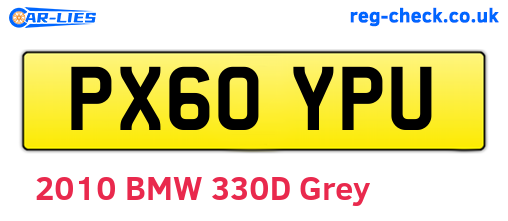PX60YPU are the vehicle registration plates.