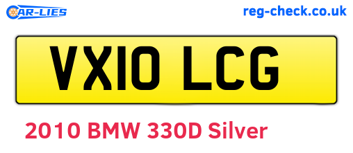 VX10LCG are the vehicle registration plates.