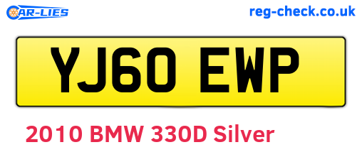 YJ60EWP are the vehicle registration plates.