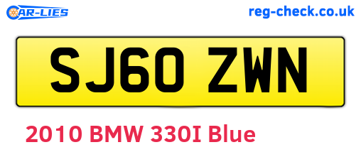SJ60ZWN are the vehicle registration plates.