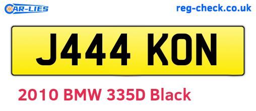 J444KON are the vehicle registration plates.