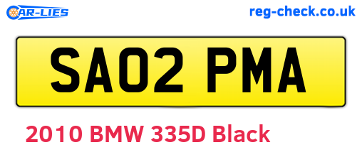 SA02PMA are the vehicle registration plates.
