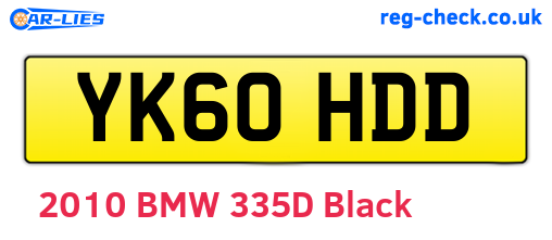 YK60HDD are the vehicle registration plates.
