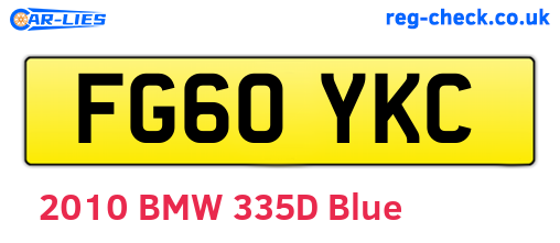 FG60YKC are the vehicle registration plates.