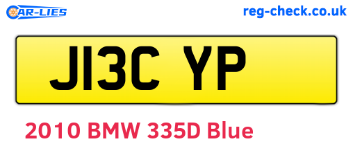 J13CYP are the vehicle registration plates.