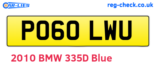 PO60LWU are the vehicle registration plates.