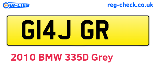 G14JGR are the vehicle registration plates.