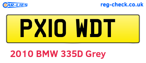 PX10WDT are the vehicle registration plates.