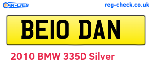 BE10DAN are the vehicle registration plates.