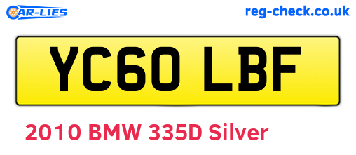 YC60LBF are the vehicle registration plates.