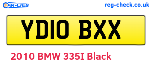 YD10BXX are the vehicle registration plates.