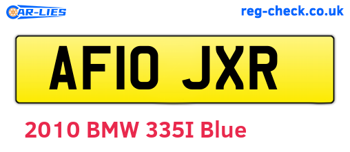 AF10JXR are the vehicle registration plates.