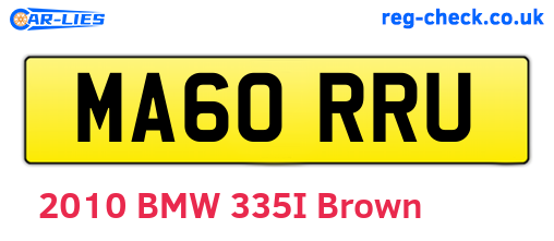 MA60RRU are the vehicle registration plates.