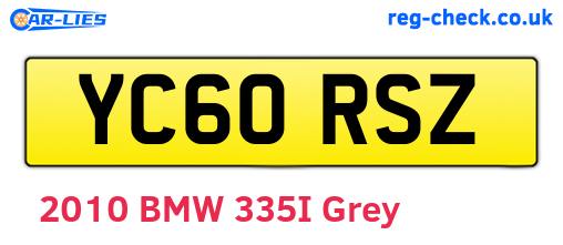 YC60RSZ are the vehicle registration plates.