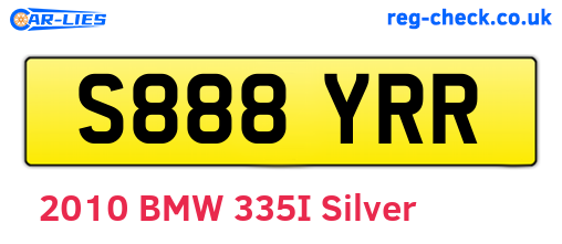 S888YRR are the vehicle registration plates.