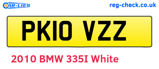 PK10VZZ are the vehicle registration plates.