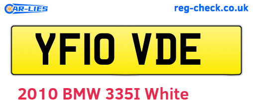 YF10VDE are the vehicle registration plates.