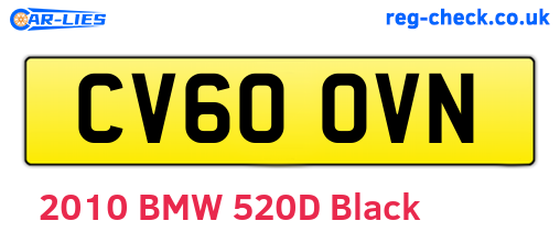 CV60OVN are the vehicle registration plates.
