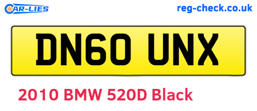 DN60UNX are the vehicle registration plates.