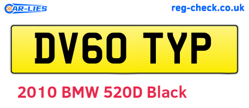 DV60TYP are the vehicle registration plates.