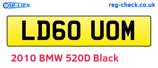 LD60UOM are the vehicle registration plates.