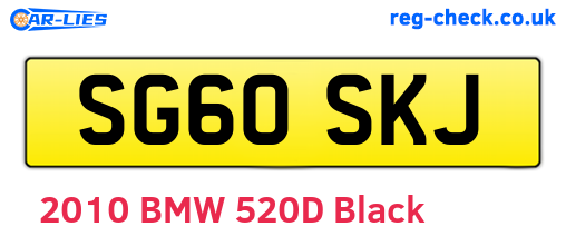 SG60SKJ are the vehicle registration plates.