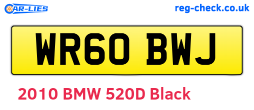 WR60BWJ are the vehicle registration plates.