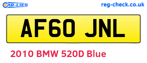 AF60JNL are the vehicle registration plates.
