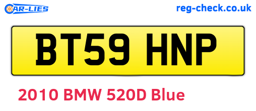 BT59HNP are the vehicle registration plates.