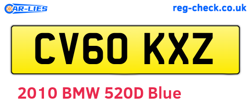 CV60KXZ are the vehicle registration plates.