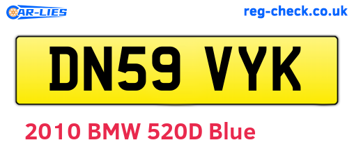 DN59VYK are the vehicle registration plates.