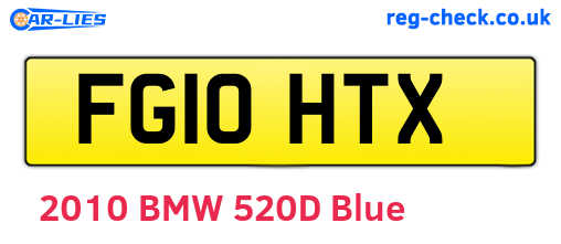 FG10HTX are the vehicle registration plates.