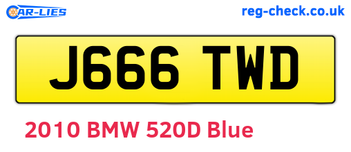 J666TWD are the vehicle registration plates.