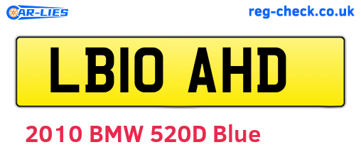 LB10AHD are the vehicle registration plates.