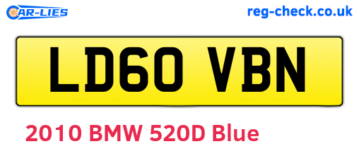 LD60VBN are the vehicle registration plates.