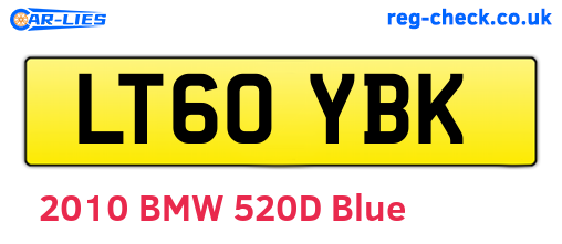LT60YBK are the vehicle registration plates.