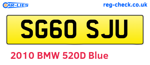 SG60SJU are the vehicle registration plates.