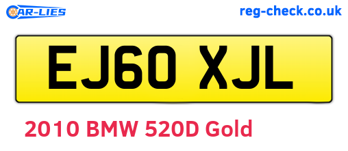 EJ60XJL are the vehicle registration plates.