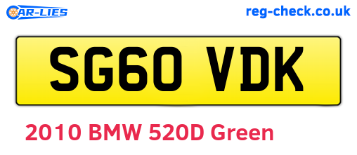 SG60VDK are the vehicle registration plates.