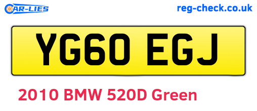 YG60EGJ are the vehicle registration plates.