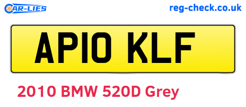 AP10KLF are the vehicle registration plates.