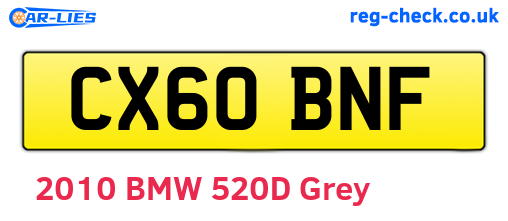 CX60BNF are the vehicle registration plates.