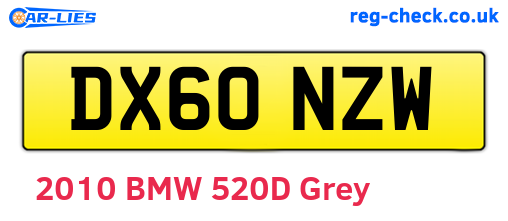 DX60NZW are the vehicle registration plates.