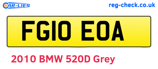 FG10EOA are the vehicle registration plates.