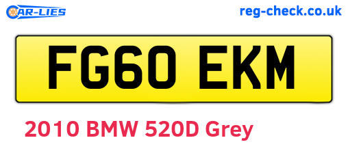 FG60EKM are the vehicle registration plates.