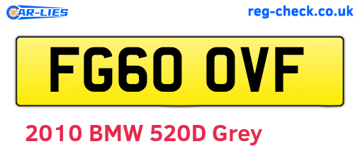 FG60OVF are the vehicle registration plates.