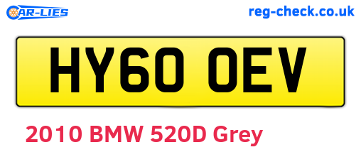 HY60OEV are the vehicle registration plates.
