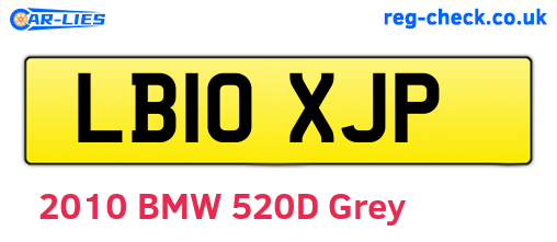 LB10XJP are the vehicle registration plates.