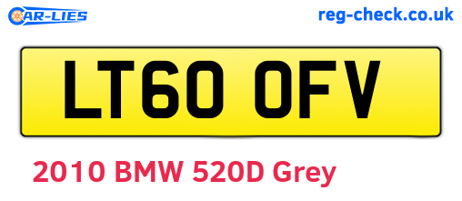 LT60OFV are the vehicle registration plates.